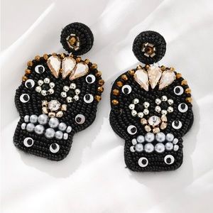 Skull Shaped Beaded Earrings